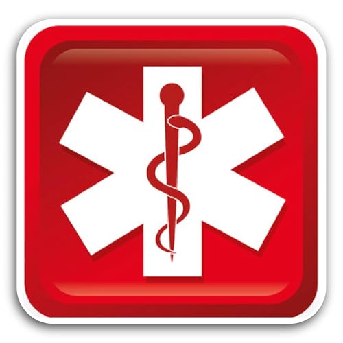 2 (Pieces) 3" and 5" Medical Sign Sticker, Waterproof Vinyl Decals for Many Purpose Like Cars, Truck