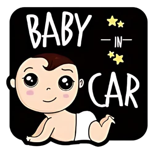 Baby Car Window Vinyl Decal Sticker 6" (White), Waterproof Vinyl Decals for Many Purpose Like Cars,