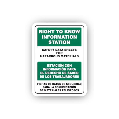 2 (Pieces) 3" and 5" Bilingual Right to Know Hazardous Materials Sticker, Waterproof Vinyl Decals fo
