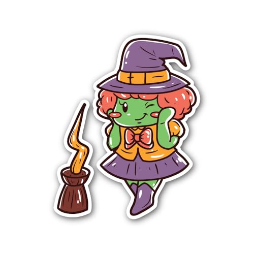 2 (Pieces) 3" and 5" Cute cart00n Witch Sticker, Waterproof Vinyl Decals for Many Purpose Like Cars,