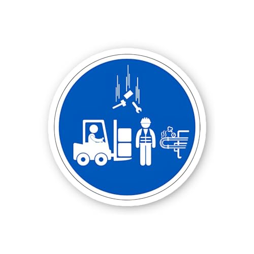 2 (Pieces) 3" and 5" Mandatory General Warning: Line of Fire Hazards Sticker, Waterproof Vinyl Decal