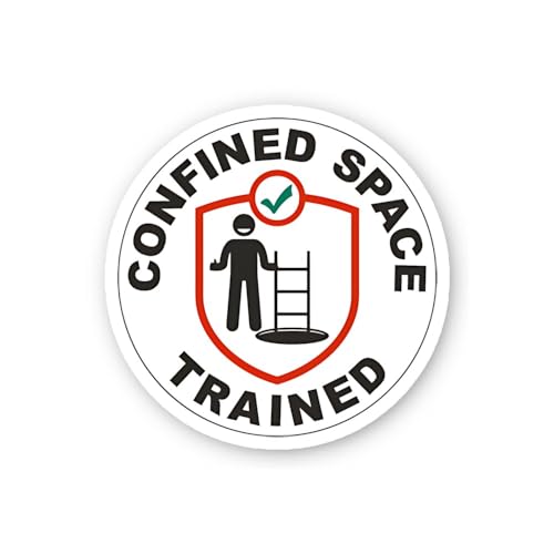 2 (Pieces) 3" and 5" Confined Space Trained Safety Shield Sticker, Waterproof Vinyl Decals for Many