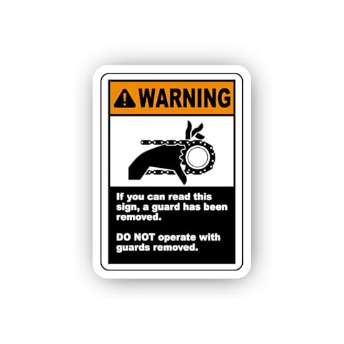 2 (Pieces) 3" and 5" Machine Guard Removal Warning Label Sticker, Waterproof Vinyl Decals for Many P