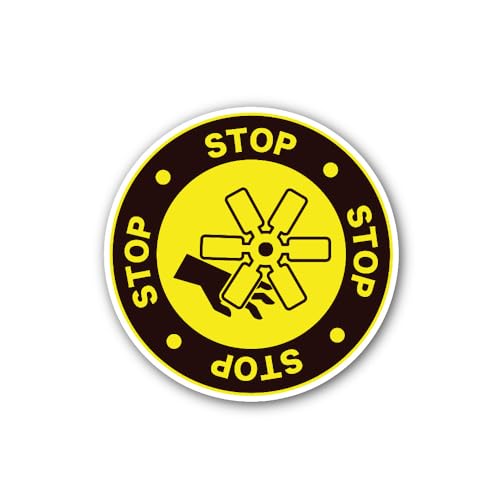 2 (Pieces) 3" and 5" Hazard from a Fan Sign Sticker, Waterproof Vinyl Decals for Many Purpose Like C