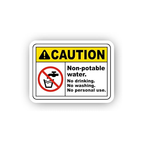 2 (Pieces) 3" and 5" Non-Potable Water Warning Sticker, Waterproof Vinyl Decals for Many Purpose Lik