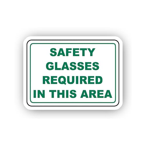 2 (Pieces) 3" and 5" Area Safety Glasses Requirement Sticker, Waterproof Vinyl Decals for Many Purpo