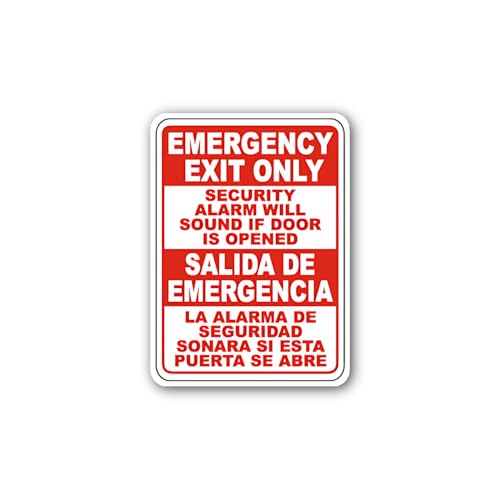 2 (Pieces) 3" and 5" Security Alarm Will Sound If Door is Opened Sign Sticker, Waterproof Vinyl Deca