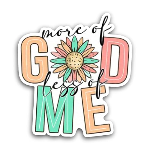 2 (Pieces) 3" and 5" More God Less Me Sticker, Waterproof Vinyl Decals for Many Purpose Like Cars, T