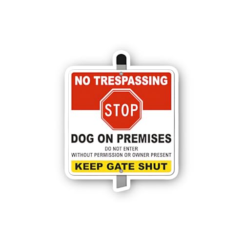 2 (Pieces) 3" and 5" No Trespassing, Keep Gate Shut Sticker, Waterproof Vinyl Decals for Many Purpos