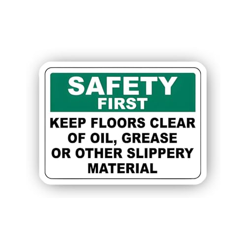 2 (Pieces) 3" and 5" Keep Floors Clear of Slippery Material Sign Sticker, Waterproof Vinyl Decals fo