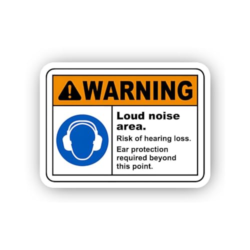 2 (Pieces) 3" and 5" Horizontal Loud Noise Warning Sticker, Waterproof Vinyl Decals for Many Purpose