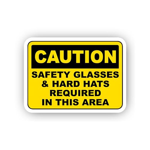 2 (Pieces) 3" and 5" Yellow Caution Area Safety Gear Sticker, Waterproof Vinyl Decals for Many Purpo