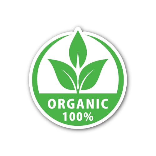 2 (Pieces) 3" and 5" 100% Organic Label Sticker, Waterproof Vinyl Decals for Many Purpose Like Cars,