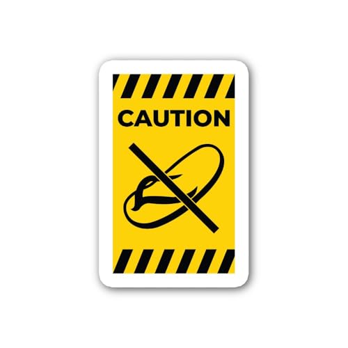 2 (Pieces) 3" and 5" No Slipper on White Background Sticker, Waterproof Vinyl Decals for Many Purpos