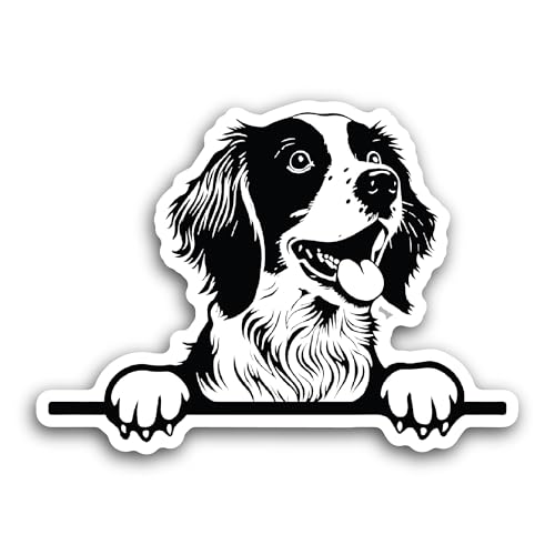2 (Pieces) 3" and 5" Black and White Dog Sticker, Waterproof Vinyl Decals for Many Purpose Like Cars