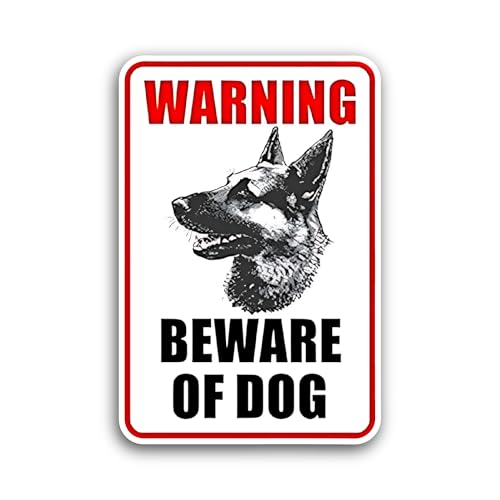 2 (Pieces) 3" and 5" Beware of Dog Sticker, Waterproof Vinyl Decals for Many Purpose Like Cars, Truc