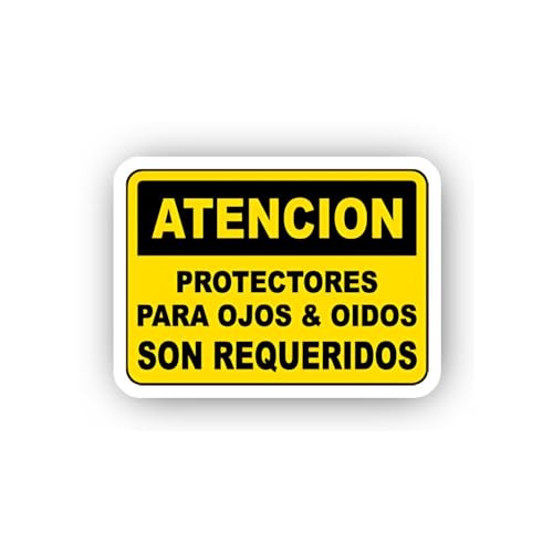 2 (Pieces) 3" and 5" Spanish Eye and Ear Equipment Notice Sticker, Waterproof Vinyl Decals for Many