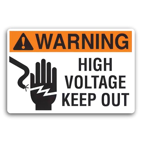 2 (Pieces) 3" and 5" Warning High Voltage Sticker, Waterproof Vinyl Decals for Many Purpose Like Car
