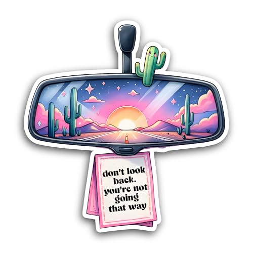 2 (Pieces) 3" and 5" Dont Look Back Sticker, Waterproof Vinyl Decals for Many Purpose Like Cars, Tru