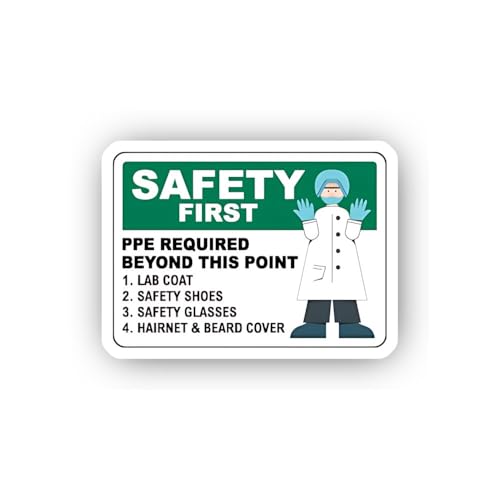 2 (Pieces) 3" and 5" Professional Laboratory Personal Protective Equipment Sticker, Waterproof Vinyl