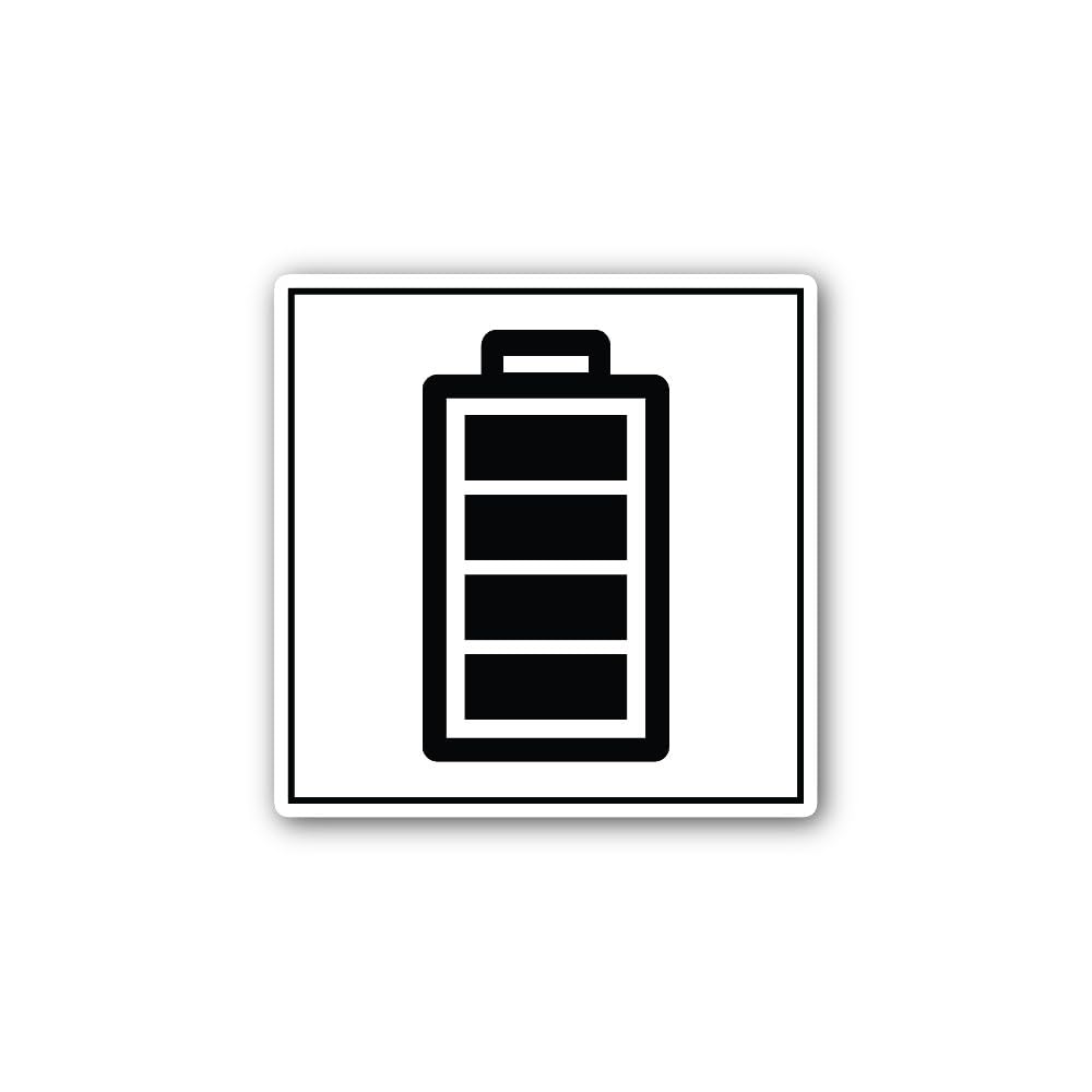 2 (Pieces) 3" and 5" Battery icon Sticker, Waterproof Vinyl Decals for Many Purpose Like Cars, Truck