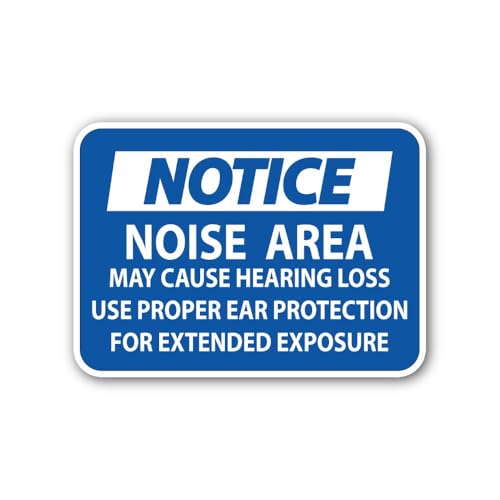 2 (Pieces) 3" and 5" Noise Area Blue Colour Sign Sticker, Waterproof Vinyl Decals for Many Purpose L