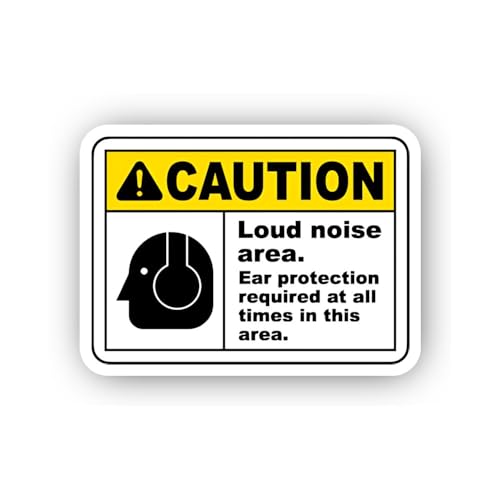 2 (Pieces) 3" and 5" Loud Noise Area Constant Protection Sticker, Waterproof Vinyl Decals for Many P