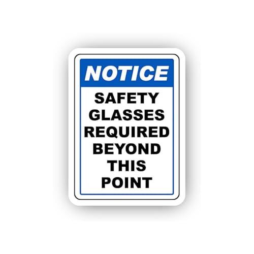 2 (Pieces) 3" and 5" Vertical Safety Glass Notice Sticker, Waterproof Vinyl Decals for Many Purpose