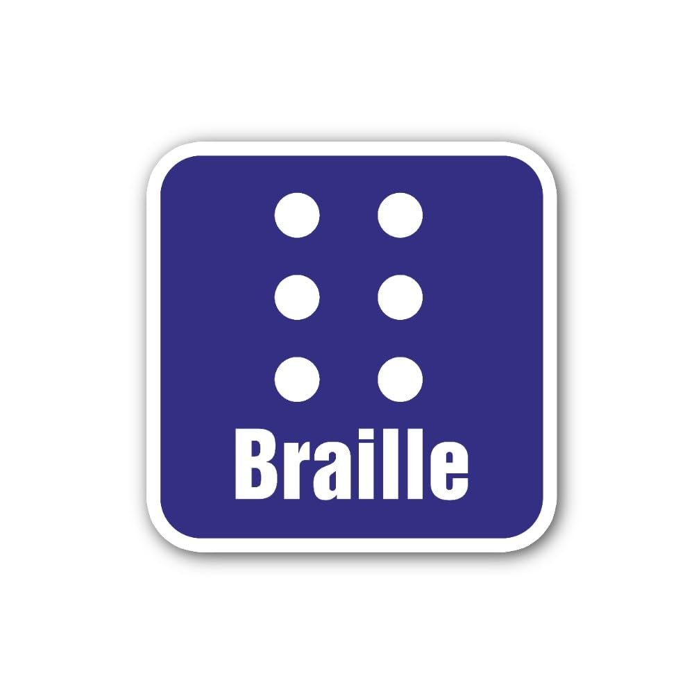 2 (Pieces) 3" and 5" Braille Symbol Sticker, Waterproof Vinyl Decals for Many Purpose Like Cars, Tru