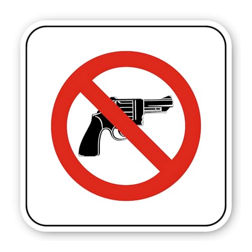 2 (Pieces) 3" and 5" Universal No Gun Prohibition Symbol Sticker, Waterproof Vinyl Decals for Many P