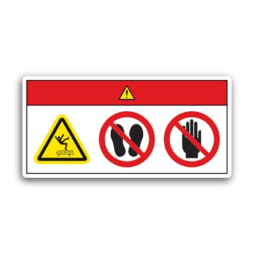 2 (Pieces) 3" and 5" Danger Crush or Pitch Hazard Sticker, Waterproof Vinyl Decals for Many Purpose