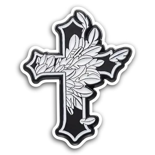 2 (Pieces) 3" and 5" Black Cross Sticker, Waterproof Vinyl Decals for Many Purpose Like Cars, Trucks