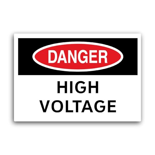 2 (Pieces) 3" and 5" Danger High V0ltage Sticker, Waterproof Vinyl Decals for Many Purpose Like Cars