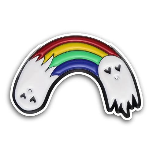 2 (Pieces) 3" and 5" Rainbow and Ghosts Sticker, Waterproof Vinyl Decals for Many Purpose Like Cars,