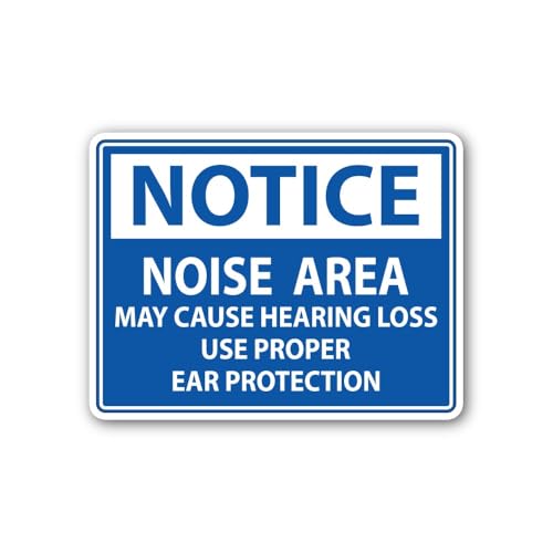 2 (Pieces) 3" and 5" Noise Area Notice Sign Sticker, Waterproof Vinyl Decals for Many Purpose Like C