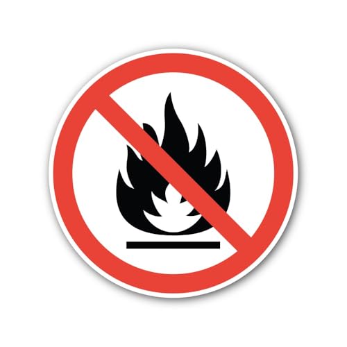 2 (Pieces) 3" and 5" No fire Sign Sticker, Waterproof Vinyl Decals for Many Purpose Like Cars, Truck