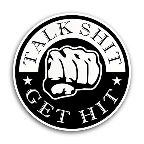 2 (Pieces) 3" and 5" Get Hit Text Sticker, Waterproof Vinyl Decals for Many Purpose Like Cars, Truck