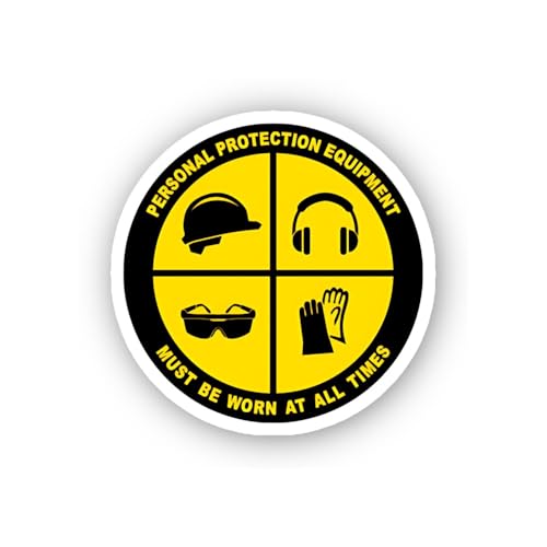 2 (Pieces) 3" and 5" Four Quadrant Safety Equipment Decal Sticker, Waterproof Vinyl Decals for Many