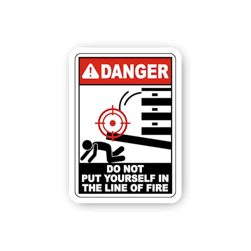 2 (Pieces) 3" and 5" Danger: Falling Debris/Object from Height Sticker, Waterproof Vinyl Decals for