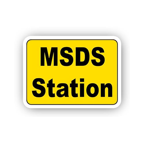 2 (Pieces) 3" and 5" Yellow MSDS Station Sign Sticker, Waterproof Vinyl Decals for Many Purpose Like