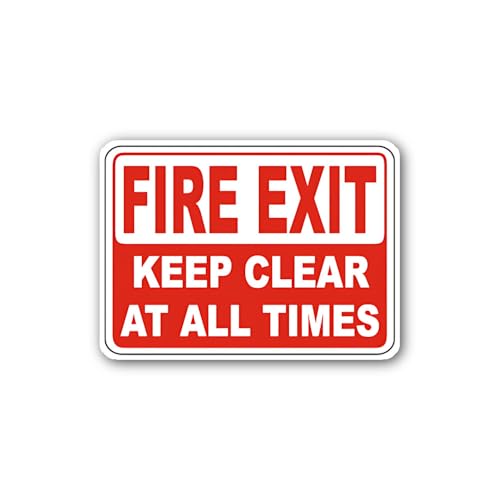 2 (Pieces) 3" and 5" Unobstructed Fire Exit Mandate Sticker, Waterproof Vinyl Decals for Many Purpos