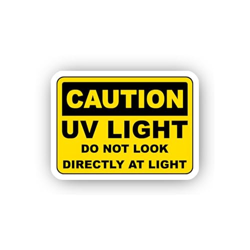 2 (Pieces) 3" and 5" UV Light Eye Hazard Caution Sticker, Waterproof Vinyl Decals for Many Purpose L