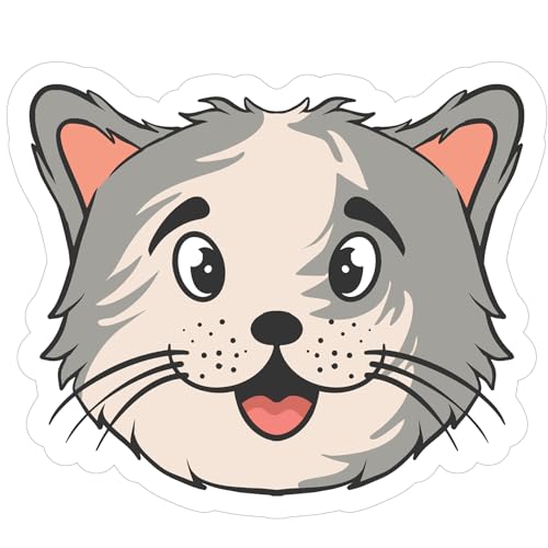 2 (Pieces) 3" and 5" Stickers n Decals Cute Cat in Smily Pumpkin - Motivational Sticker Vinyl Decal