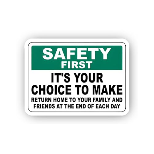 2 (Pieces) 3" and 5" Safety First: It's Your Choice to Make Sticker, Waterproof Vinyl Decals for Man