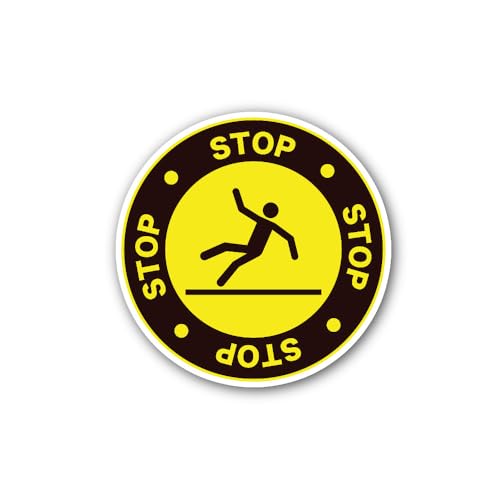 2 (Pieces) 3" and 5" Watch Your Step Icon Sign Sticker, Waterproof Vinyl Decals for Many Purpose Lik