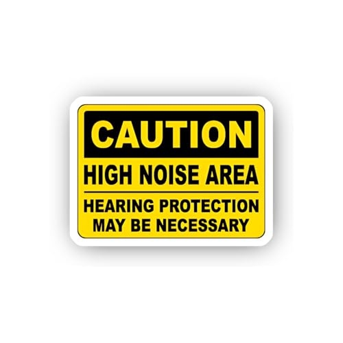 2 (Pieces) 3" and 5" Noise Level Safety Precaution Sticker, Waterproof Vinyl Decals for Many Purpose
