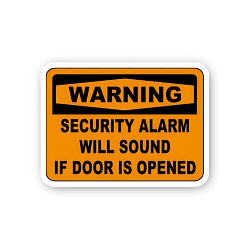 2 (Pieces) 3" and 5" Warning Security Alarm Will Sound (Orange) Sticker, Waterproof Vinyl Decals for