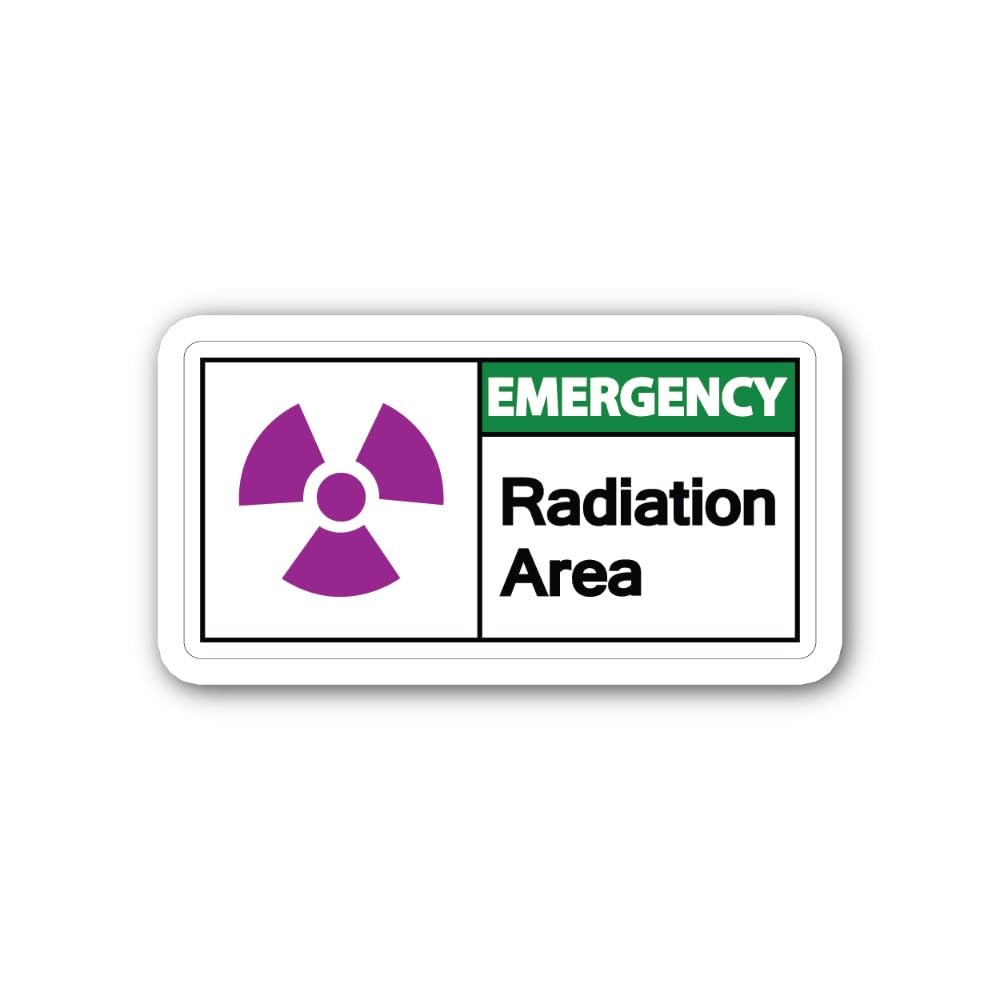 2 (Pieces) 3" and 5" Emergency Radiation Area Sticker, Waterproof Vinyl Decals for Many Purpose Like