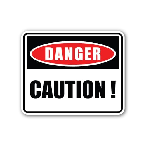2 (Pieces) 3" and 5" Danger and Caution Sign Sticker, Waterproof Vinyl Decals for Many Purpose Like