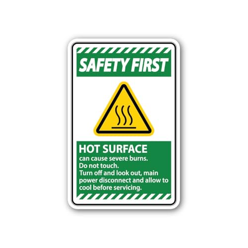 2 (Pieces) 3" and 5" Hot Surface Safety Sign Sticker, Waterproof Vinyl Decals for Many Purpose Like